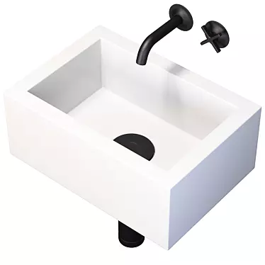 Compact Wall Mount Bathroom Sink 3D model image 1 