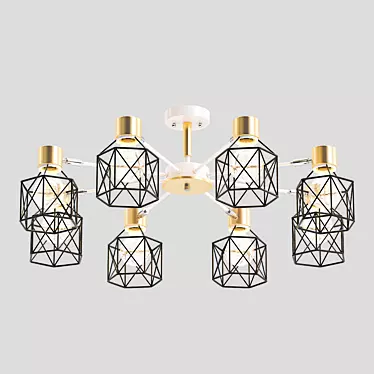 Elegant Bronze Pendant Chandelier 3D model image 1 