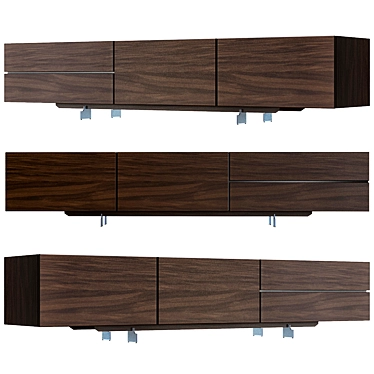 Elegant Pandora Low Sideboard 3D model image 1 