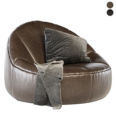 Leather Pumpkin Bean Bag Chair 3D model image 1 