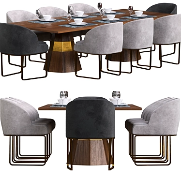 Luxury Dining Set: Table & Chairs by Casa Padrino 3D model image 1 