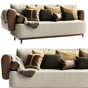 Sleek Single Man Sofa Bed 3D model image 1 