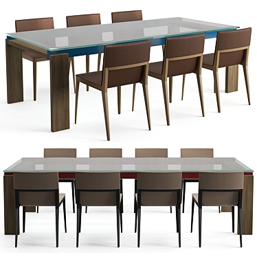 Sophisticated B&B Italia Dining Set 3D model image 1 