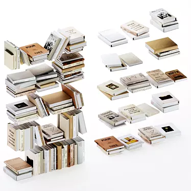 Set of beige and white design and art books vol3