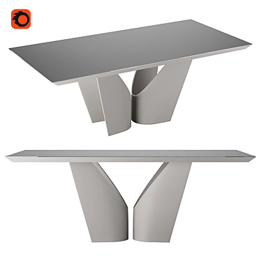 Garda Decor Quadro: Modern White Dining Table 3D model image 1 