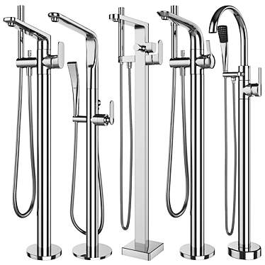 "Luxury Bath Mixers: GROHE & IDEAL Standard Set 3D model image 1 