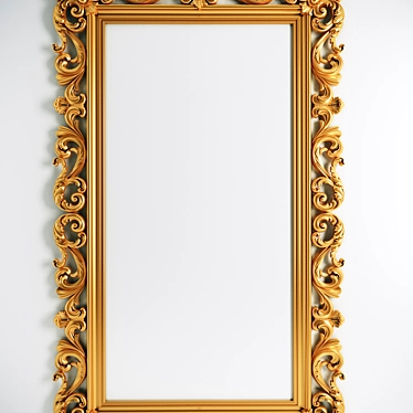 Baroque-style Carved Mirror 3D model image 1 