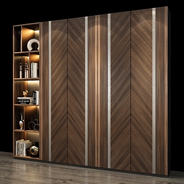 Title: Elegant Oak Cabinet - Modern Storage Solution 3D model image 1 