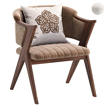 Stellar Velvet Armchair: Luxurious Comfort 3D model image 1 