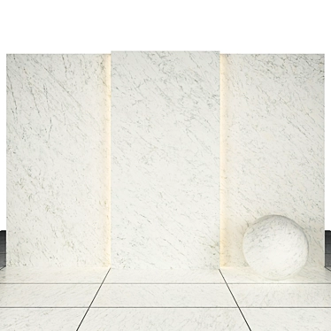 White Veined Marble Texture: 3D Maps & Various Tile Sizes 3D model image 1 