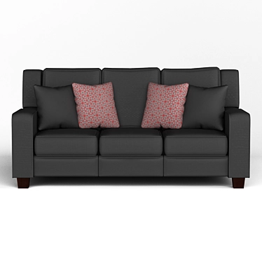 Title: Classic 3-Pillow Fabric Sofa | Corona 3D model image 1 