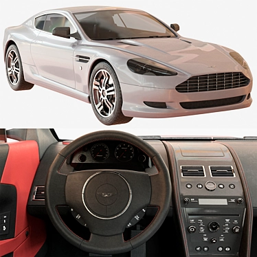 Sleek Aston Martin DB9 Car 3D model image 1 