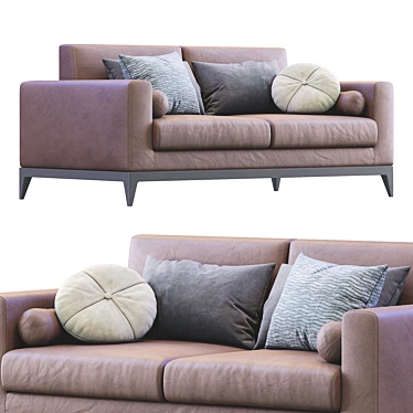 Copenhaga Leather Sofa: Elegant and Luxurious 3D model image 1 