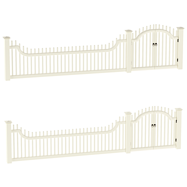 Durable PVC Fence Solution 3D model image 1 