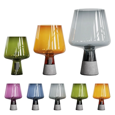 Nordic Glass Cement Table Lamp Set 3D model image 1 