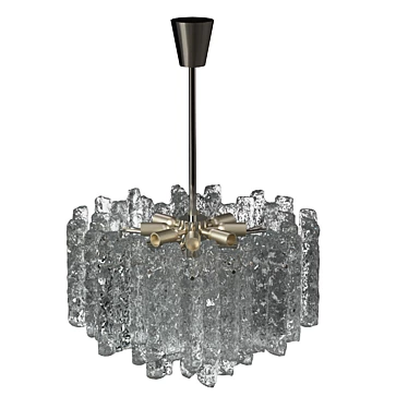 Kalmar Ice Glass Chandelier 1970s 3D model image 1 