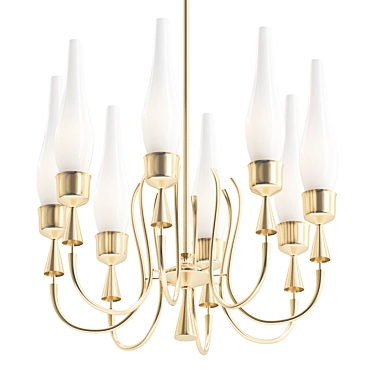 Italian Elegance: 1950's Lelii Chandelier 3D model image 1 