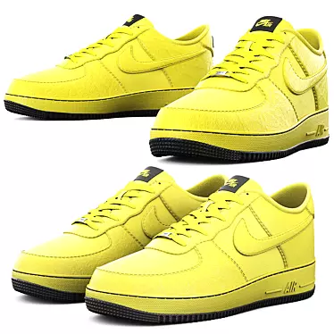 Yellow Nike AF1 Sneakers 3D model image 1 