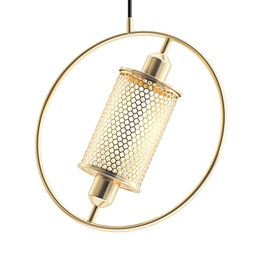 Elegant Brass Hoop Pendant 3D model image 1 