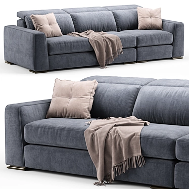 Contemporary Cast Modular Sofa 3D model image 1 