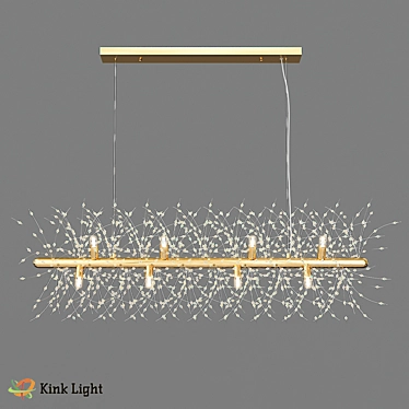 Scandinavian Dali Gold Chandelier 3D model image 1 