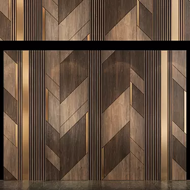 Elegant Geometric Wall Panel 3D model image 1 