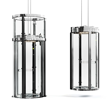 OM Glass Round Lift: Modern and Spacious 3D model image 1 