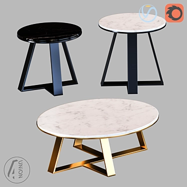 Modern Glass Coffee Table Set 3D model image 1 