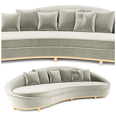 Elegant Curve Sofa Set 3D model image 1 