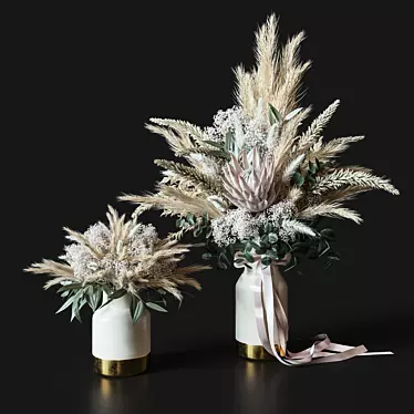 Elegance in Bloom: Dried Flower Set 3D model image 1 