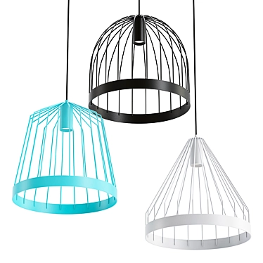 Modern Florentine Bird Cage Pendant 3D model image 1 