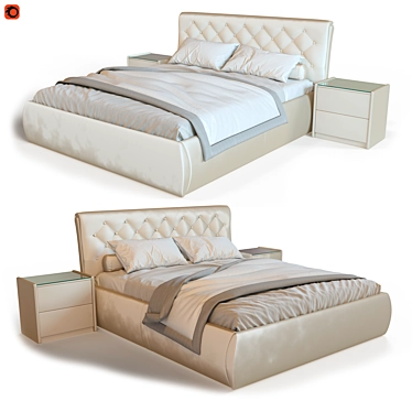 Elba Mebel Helma Bed with TM-250 Nightstands 3D model image 1 