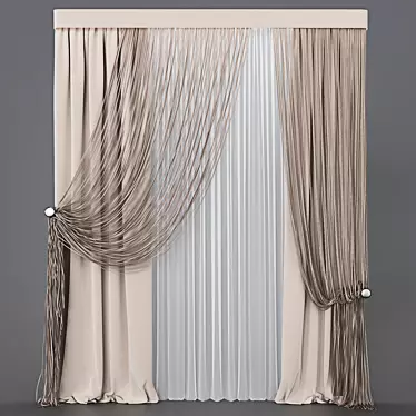 Elegant Curtain Collection 3D model image 1 