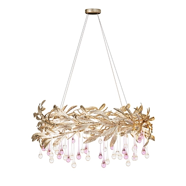 Droplet and Leaf Chandelier 3D model image 1 