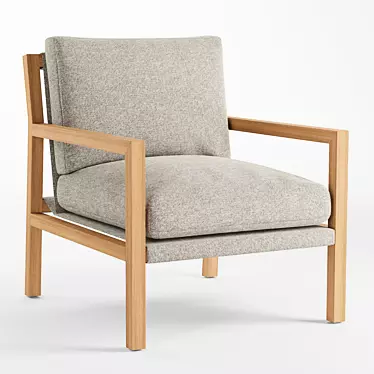 Sleek Ash Wood Lucy Chair 3D model image 1 