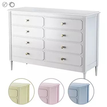 Elite Ellipse 8-drawer Chest 3D model image 1 