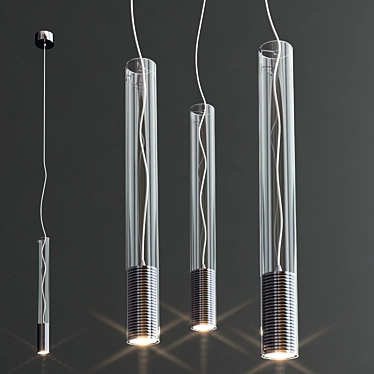 Elegant Tubo LED Pendant Light 3D model image 1 