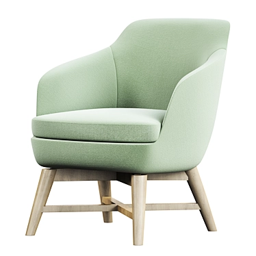 FOLHA LOUNGE Modern Armchair 3D model image 1 