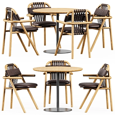 Mix & Fix Table + Dining Armchair: Easy, Elegant, Exceptional! 3D model image 1 