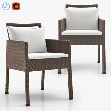 Elegant Niche Woven Armchair 3D model image 1 