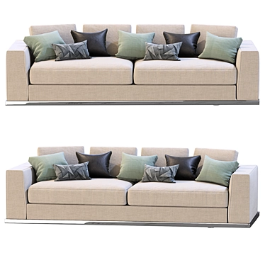 Contemporary Sofa: Powell by Minotti 3D model image 1 