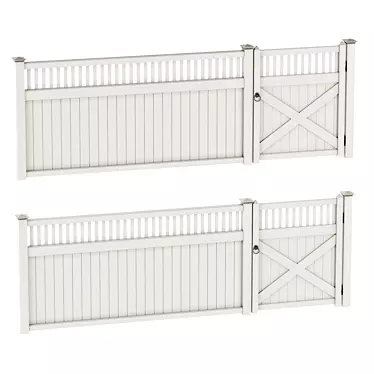 Versatile PVC Fence Solution 3D model image 1 