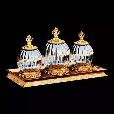 Lustrous Gold Accent Jars 3D model image 1 