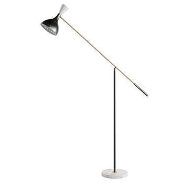 Sleek 2021 Milwaukee L2: Luxe Marble & Metal Floor Lamp 3D model image 1 