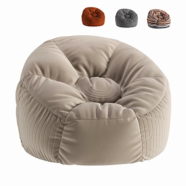 Lounge in Comfort with the Horizonal Bean Bag Chair 3D model image 1 