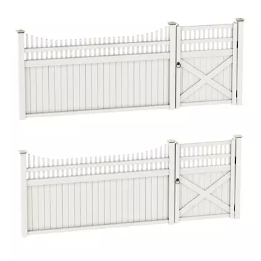 Versatile PVC Fence Solution 3D model image 1 