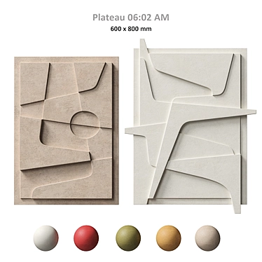 Minimalist Relief Plateau Set 3D model image 1 