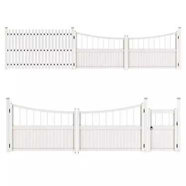 Versatile PVC Fence for Your Outdoor Spaces 3D model image 1 