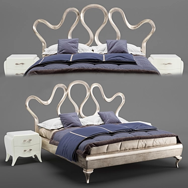 Sleek Modern Bed 3D Model 3D model image 1 