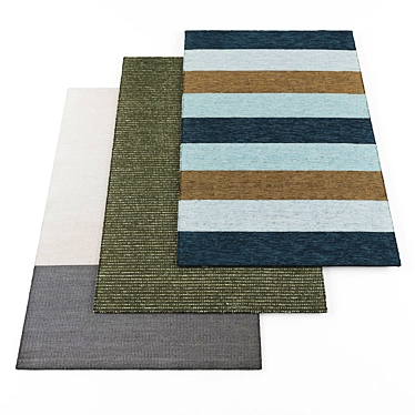 5-Piece Assorted Rugs Set with Textures - Limited Offer 3D model image 1 